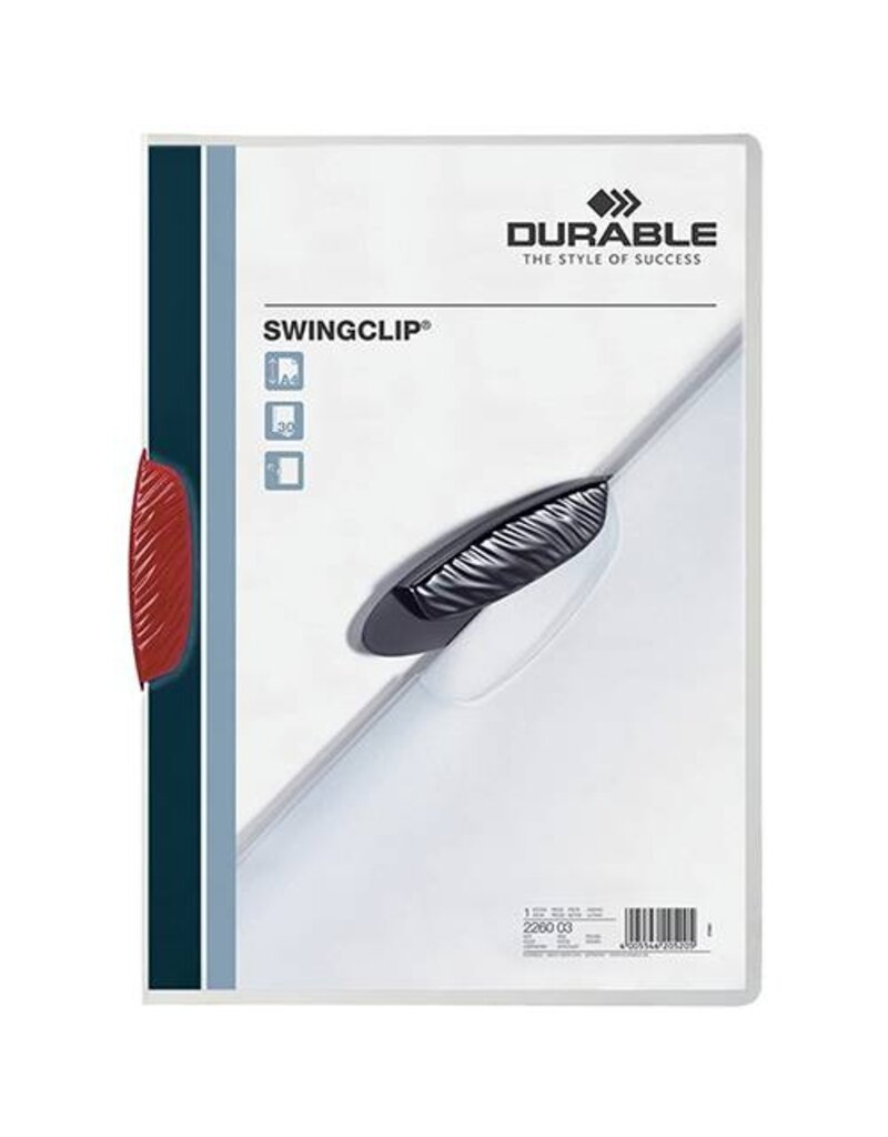 DURABLE Clip-Mappe PP Swingclip rot DURABLE 2260 03 Swingclip