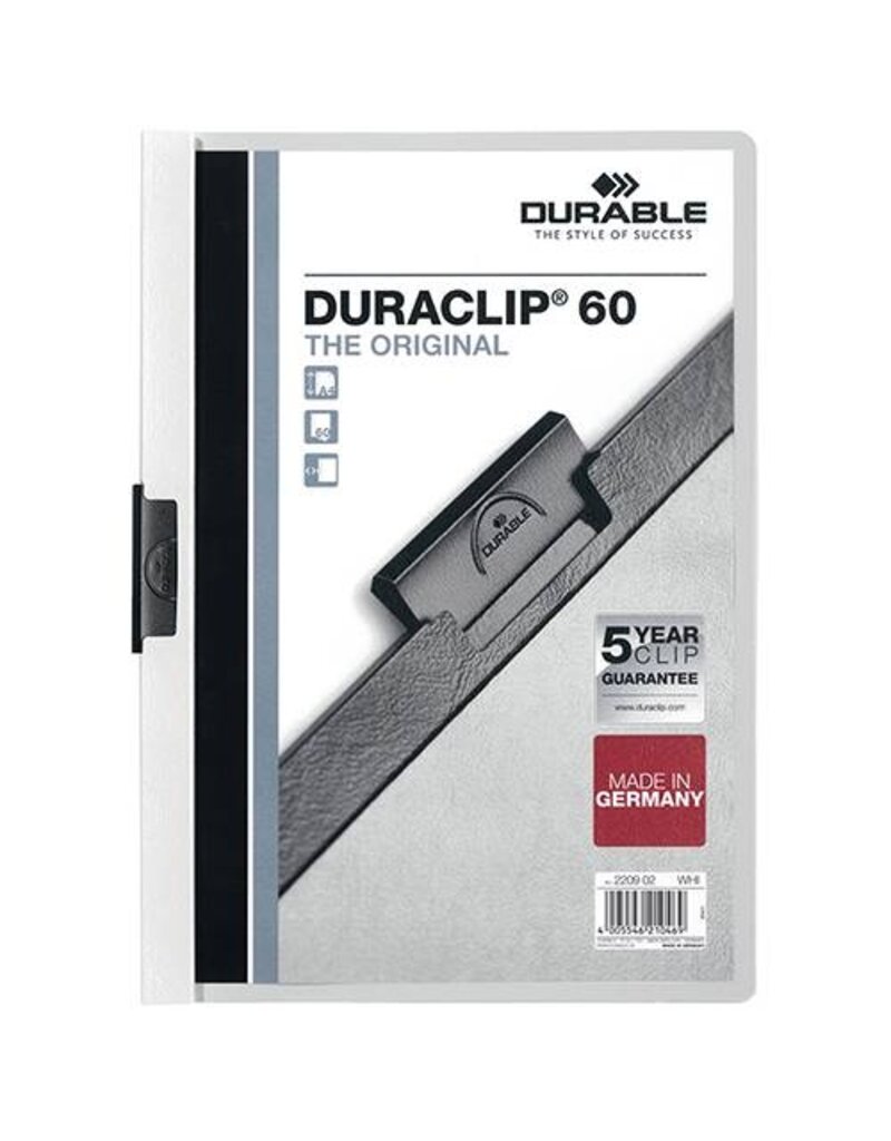 DURABLE Clip-Mappe PVC Duraclip weiß DURABLE 2209 02 Duraclip
