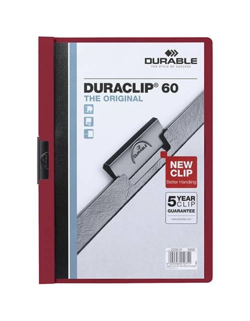 DURABLE Clip-Mappe PVC Duraclip aubergine/dk'rot DURABLE 2209 31 Curaclip