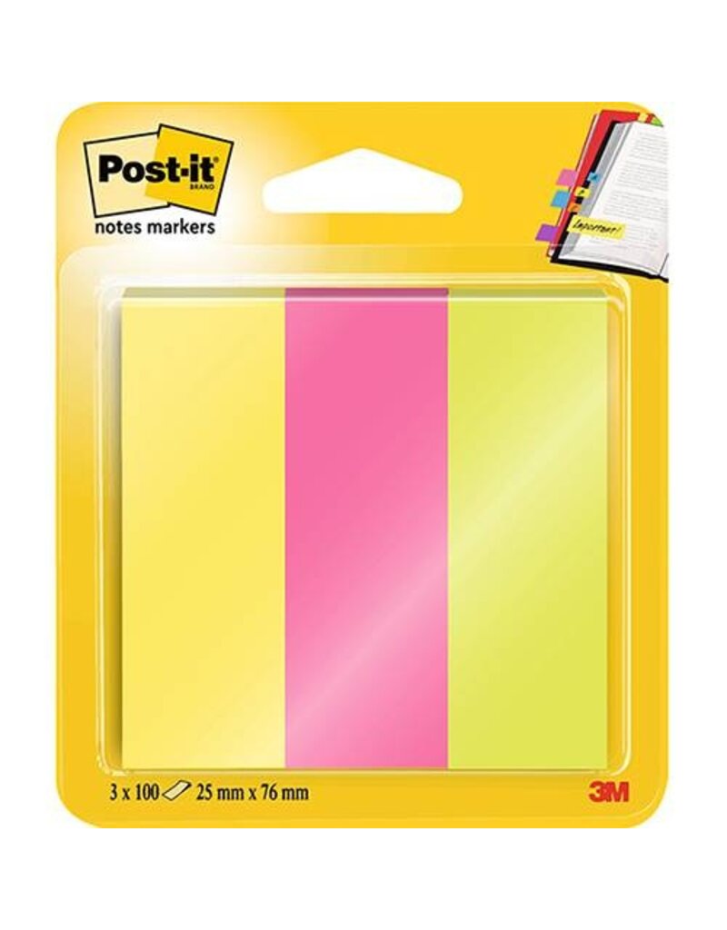 POST-IT Index Marker Papier 3x100BL neon POST-IT 671-3 25x76mm