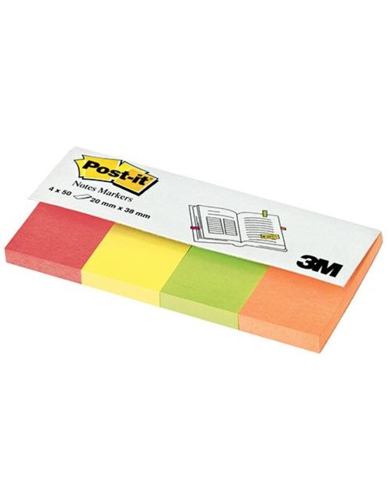 POST-IT Index Marker Papier 4x50BL neon POST-IT 670-4N 20x38mm