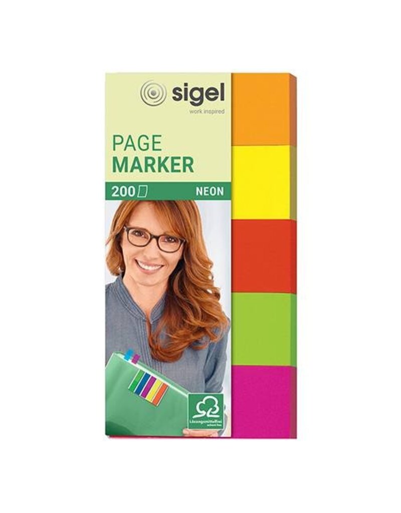 SIGEL Haftmarker Papier Neon-sortiert SIGEL HN650 20x50mm 5x40BL