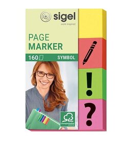 SIGEL Haftmarker Symbol 4 Farben SIGEL HN635 20x50mm