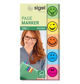 SIGEL Haftmarker Smile 5 Farben SIGEL HN502 20x50mm 5x40BL