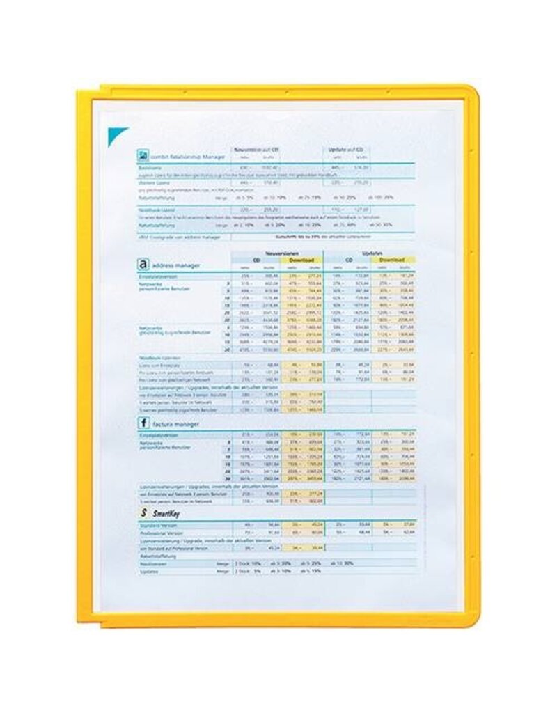 DURABLE Sichttafel PP A4 gelb DURABLE 5606 04 Sherpa