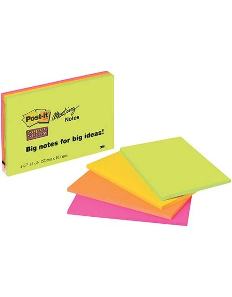 POST-IT Haftnotizblock 4x45BL neon POST-IT 6445-4SSP 152x101mm