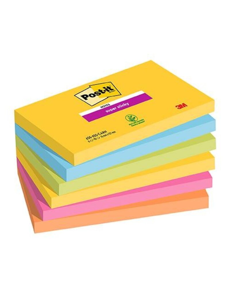 POST-IT Haftnotizblock 6x90BL Carnival POST-IT 655-6SS-CARN 76x127mm