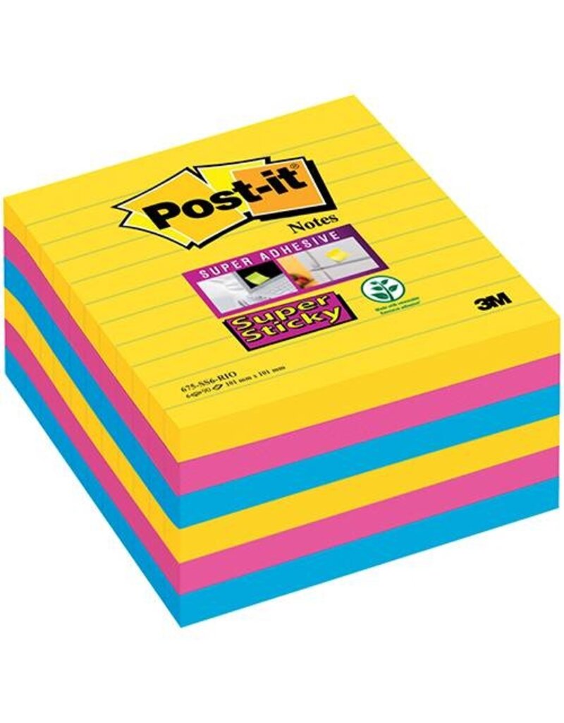 POST-IT Haftnotizblock 6x70BL liniert Carnival POST-IT 675-SS6-CARN 101x101mm