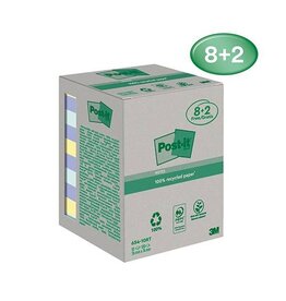 POST-IT Haftnotizblock 10ST Recyc sortiert POST-IT 654RCP10/8+2 76x76mm