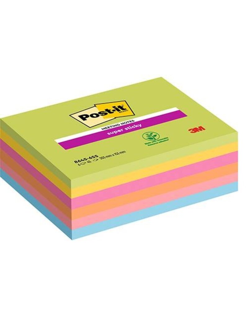 POST-IT Haftnotizblock Big Notes 6x45BL neon POST-IT 8645-6SS-EU 152x203mm