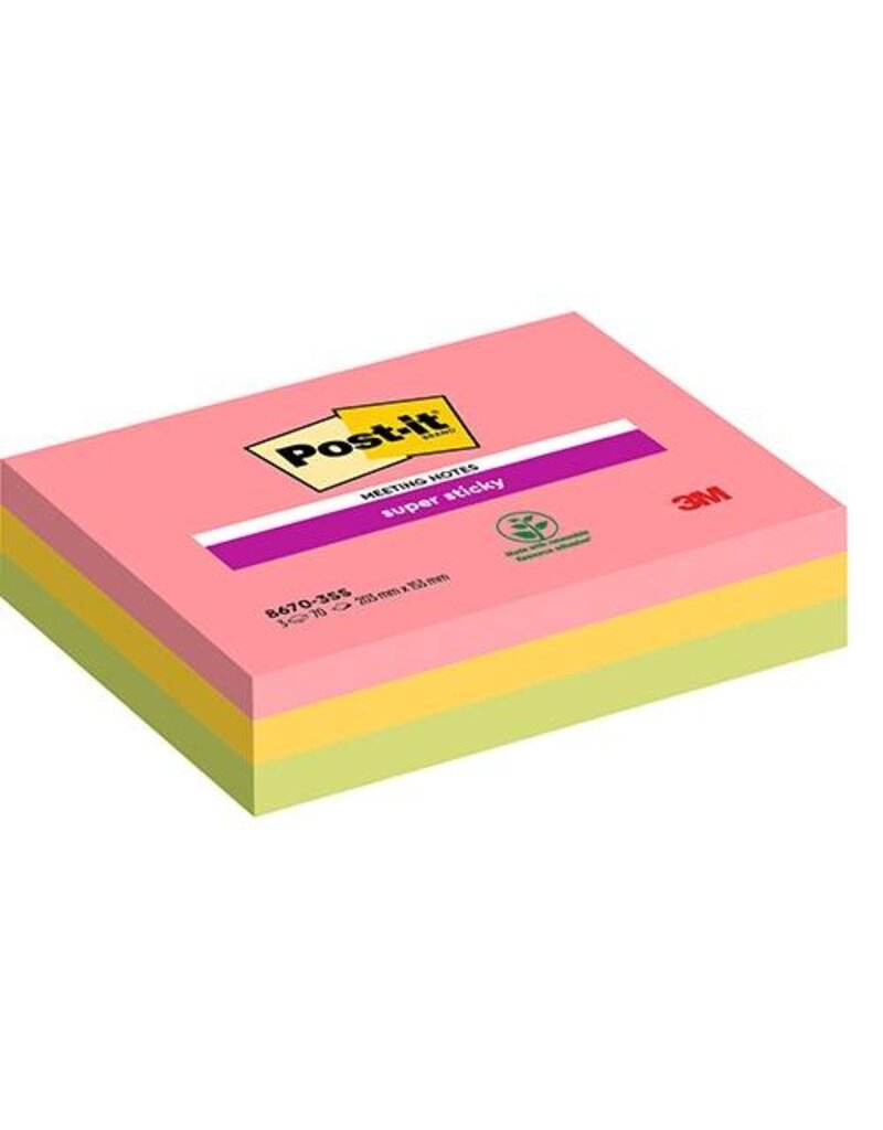 POST-IT Haftnotizblock Big Notes 3x70BL neon POST-IT 8670-3SS-EU 152x203mm