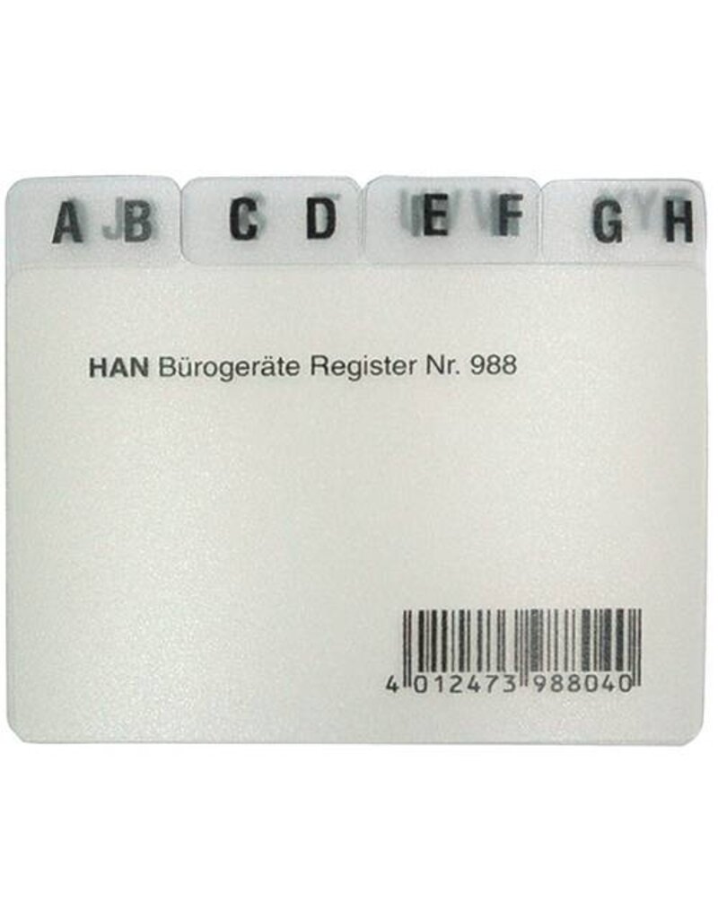 HAN Leitregister A8quer A-Z 12tlg. transp. HAN 988 Croco