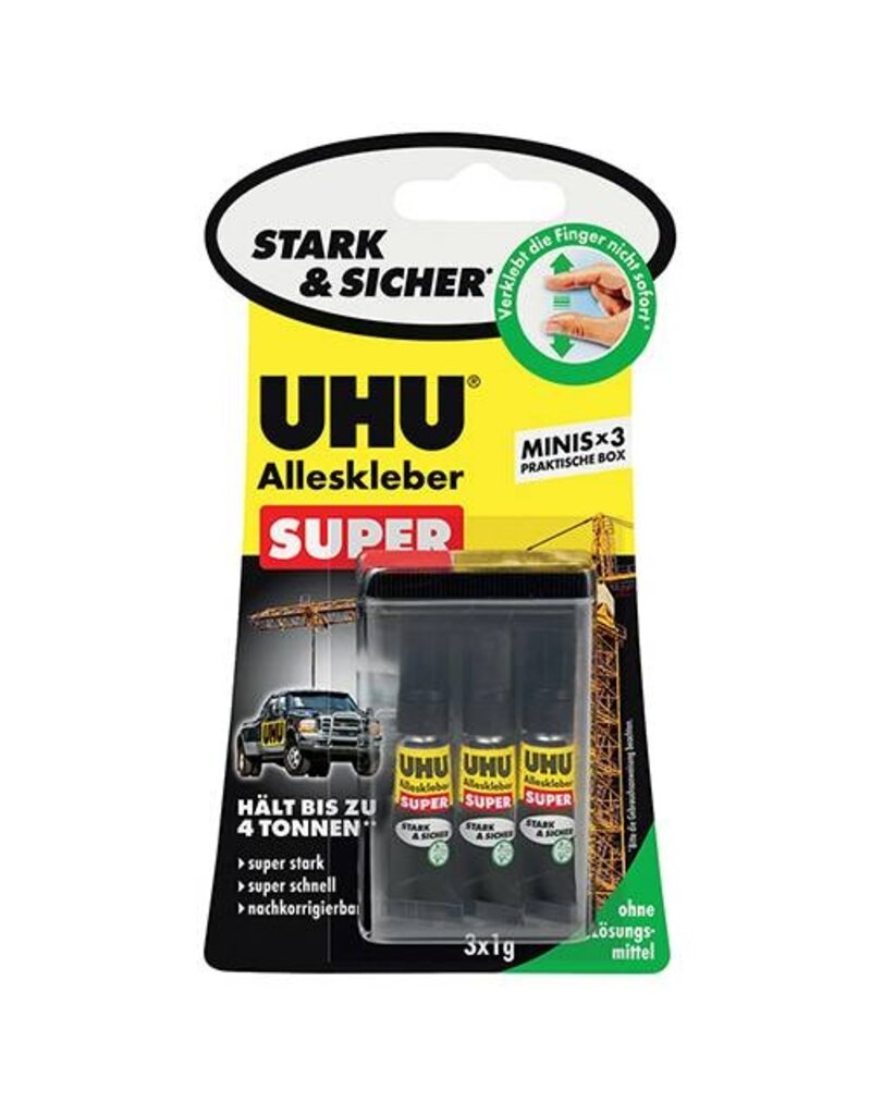 UHU Alleskleber Super&Stark UHU 44305 3x1g Super