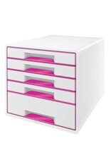LEITZ Schubladenbox WOW CUBE weiß/pink LEITZ 5214-20-23 5 Laden
