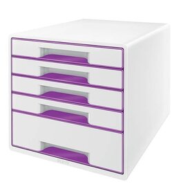 LEITZ Schubladenbox WOW CUBE violett metallic LEITZ 5214-20-62 5 Schubladen