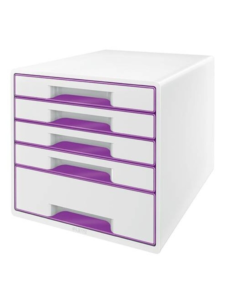LEITZ Schubladenbox WOW CUBE weiß/violett LEITZ 5214-20-62 5 Laden