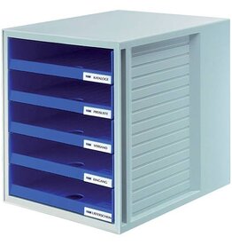 HAN Schubladenbox 5Lad.offen blau/gra HAN 1401-14 Schrankset