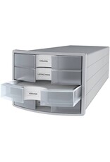 HAN Schubladenbox 4 Laden lichtgrau/transl. HAN 1012-63 geschlossen