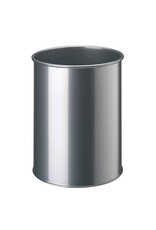 DURABLE Papierkorb 15L rund metallic-silber DURABLE 3301 23 Stahl