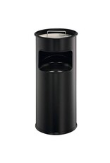 DURABLE Papierkorb 17+2L mit Ascher rund schwarz DURABLE 3330 01 Stahl