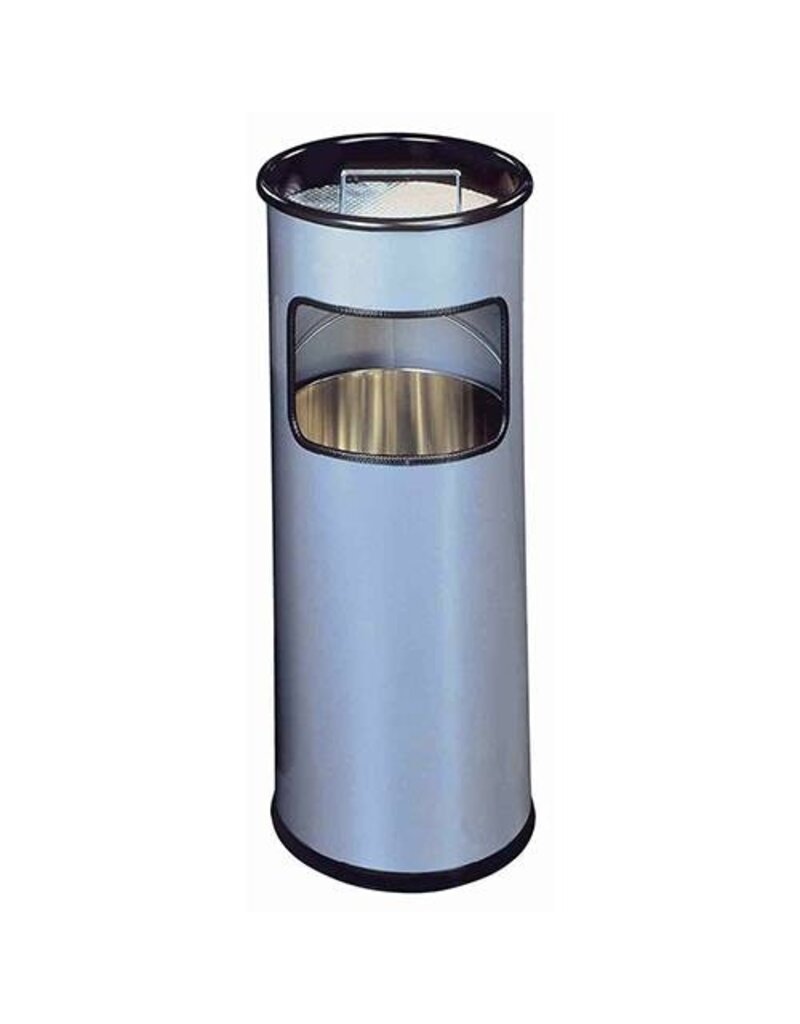 DURABLE Papierkorb 17+2L mit Ascher rund silber DURABLE 3330 23 Stahl