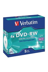 VERBATIM DVD-RW Jewelcase inkl. URA VERBATIM VER43285 4,7GB 120Min