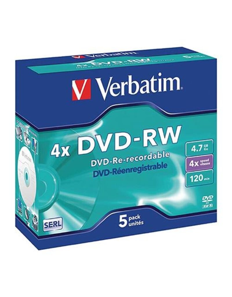 VERBATIM DVD-RW Jewelcase inkl. URA VERBATIM VER43285 4,7GB 120Min