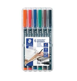 STAEDTLER Overheadstift M 6ST permanen STAEDTLER 317 WP6 Lumocolor