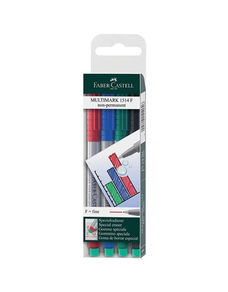 FABER CASTELL Overheadstift 4ST WV sort. FABER CASTELL 151404 F