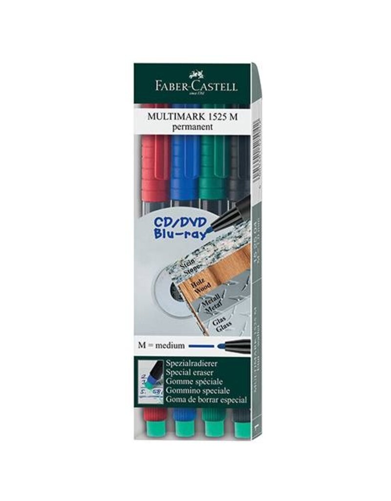 FABER CASTELL Overheadstift 4ST WF sort. FABER CASTELL 152504 M