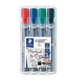 STAEDTLER Flipchartmarker 4ST STAEDTLER 356 B WP4 Keilsp.