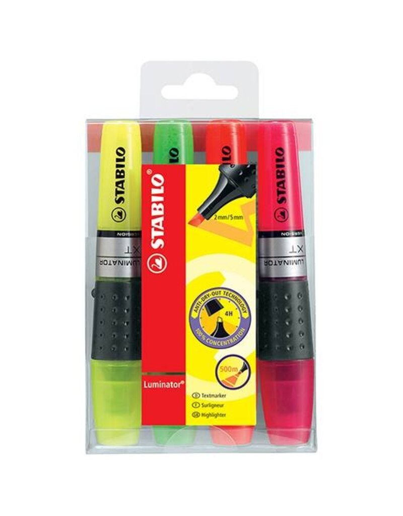 STABILO Textmarker Etui 4ST sort. STABILO 71/4 LUMINATOR