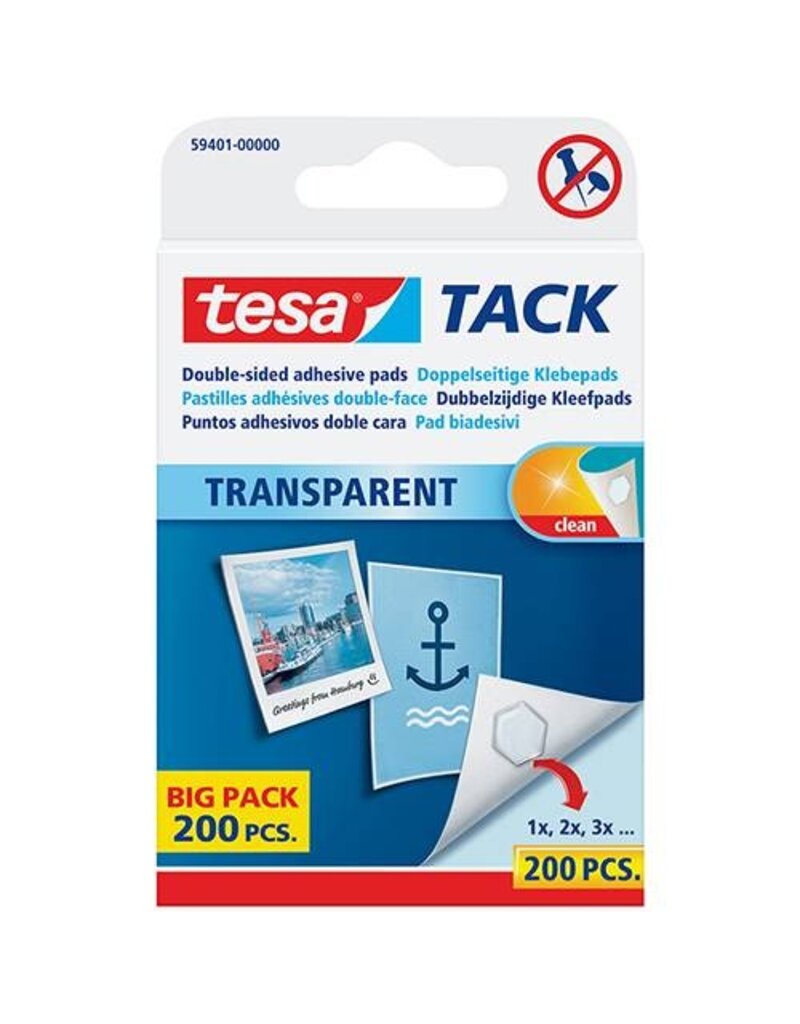 TESA Klebestrips 200ST transparent TESA 59401-00000-01 1x1cm