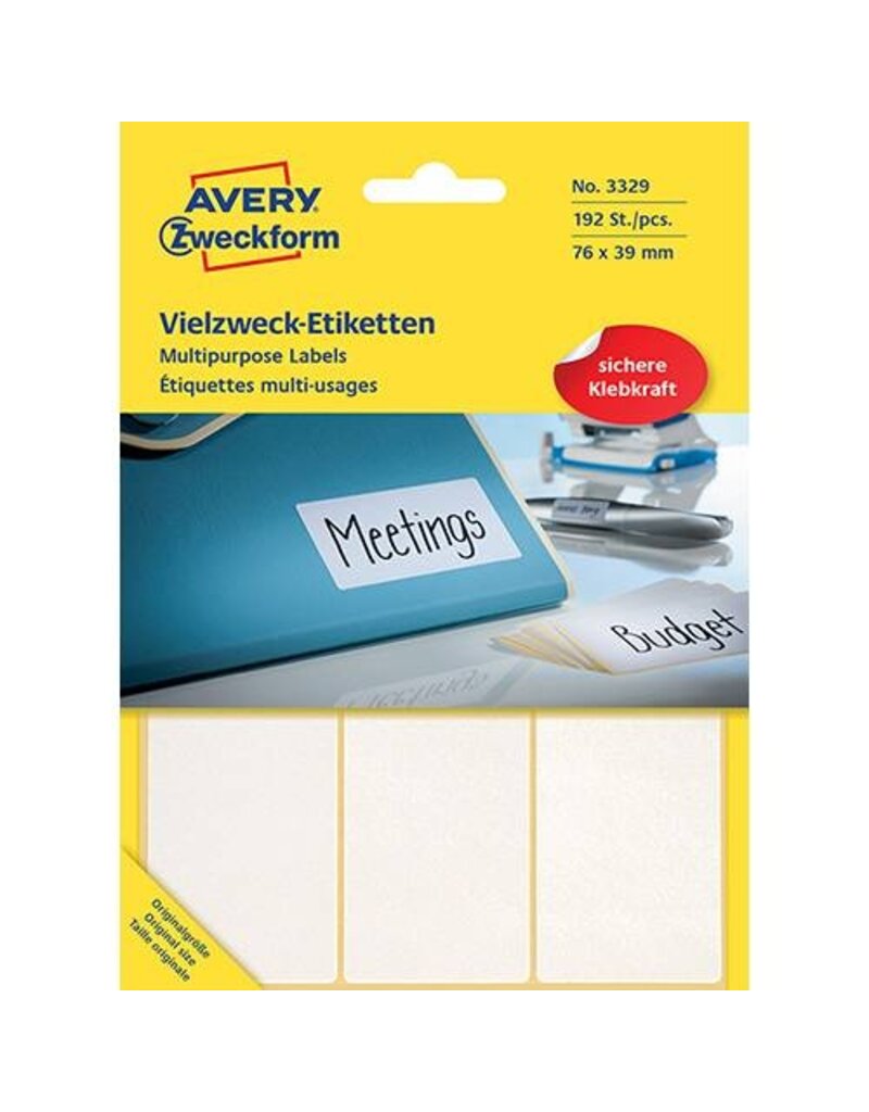 AVERY ZWECKFORM Haftetiketten 76x39 weiß AVERY ZWECKFORM 3329 f.Handb