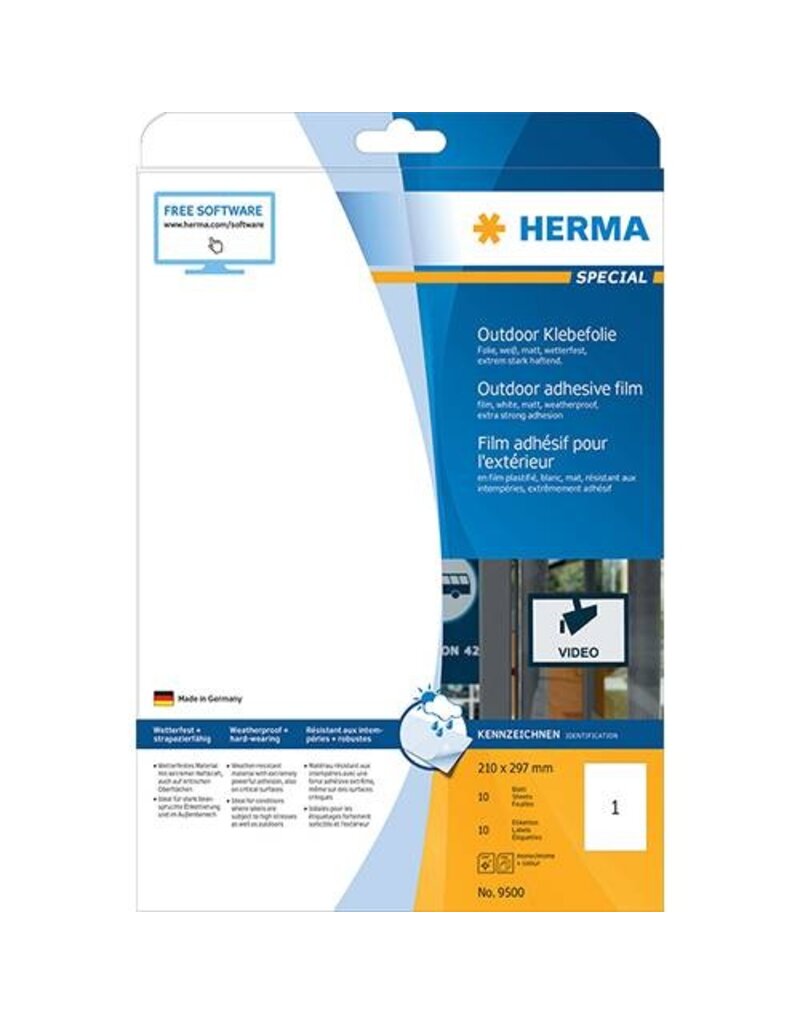 HERMA Folienetiketten 210x297 weiß HERMA 9500 Outdoor
