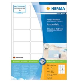 HERMA Universaletiketten 63,5x46,6 weiß HERMA 4265