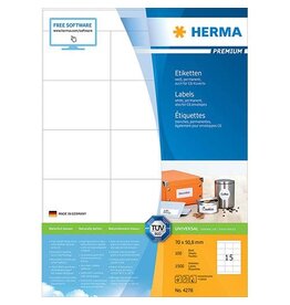 HERMA Universaletiketten 70x50,8 weiß HERMA 4278 CD/DVD