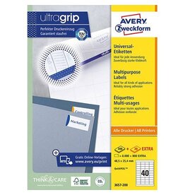 AVERY ZWECKFORM Universaletiketten 48,5x25,4 weiß AVERY ZWECKFORM 3657 QuickPeel