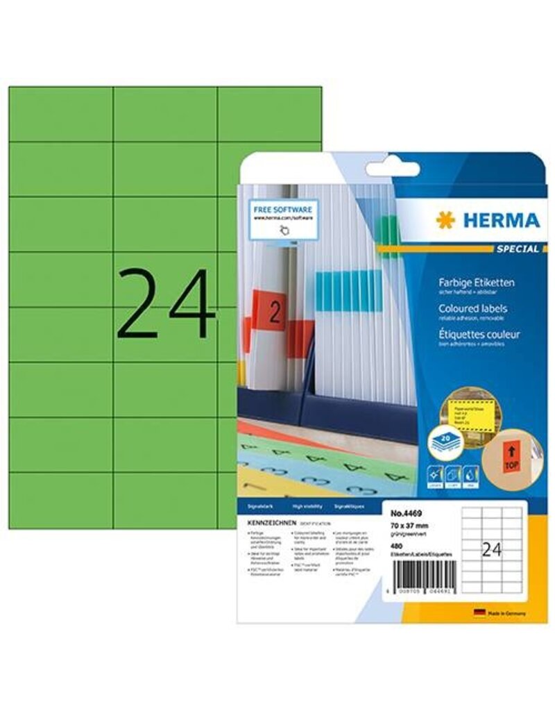 HERMA Universaletiketten 70x37 grün HERMA 4469