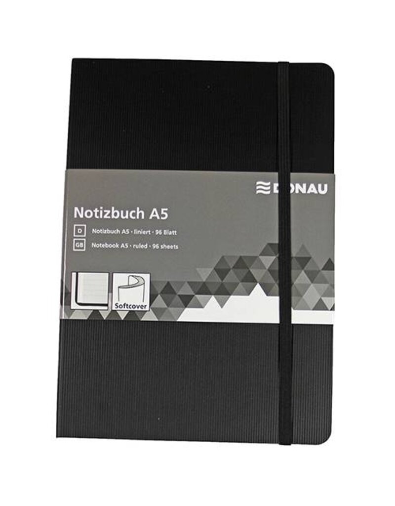 DONAU Notizbuch A5 liniert schwarz DONAU 1345101-01 Softcover