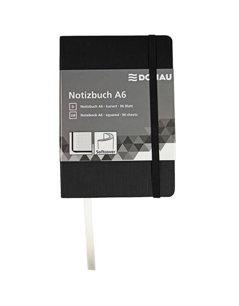 DONAU Notizbuch A6 kariert schwarz DONAU 1346100-01 Softcover