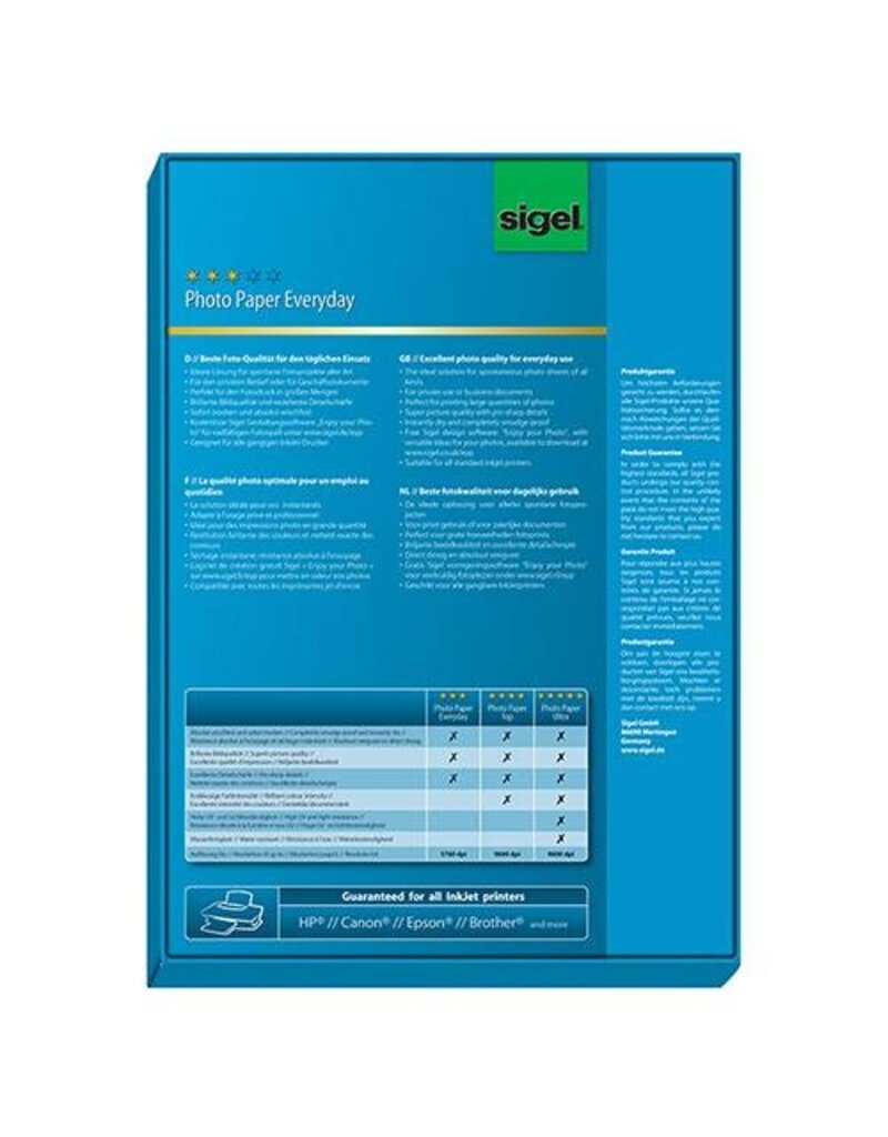 SIGEL Inkjet Fotopapier A4/170g 100BL weiß SIGEL IP715 Everyday