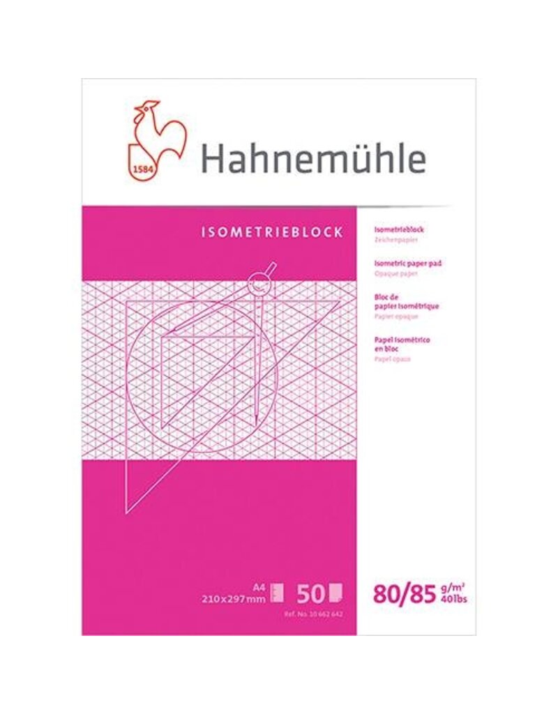 HAHNEMÜHLE Isometrieblock 80g/A4 rosa HAHNEMÜHLE 10 662 642 50 Blatt