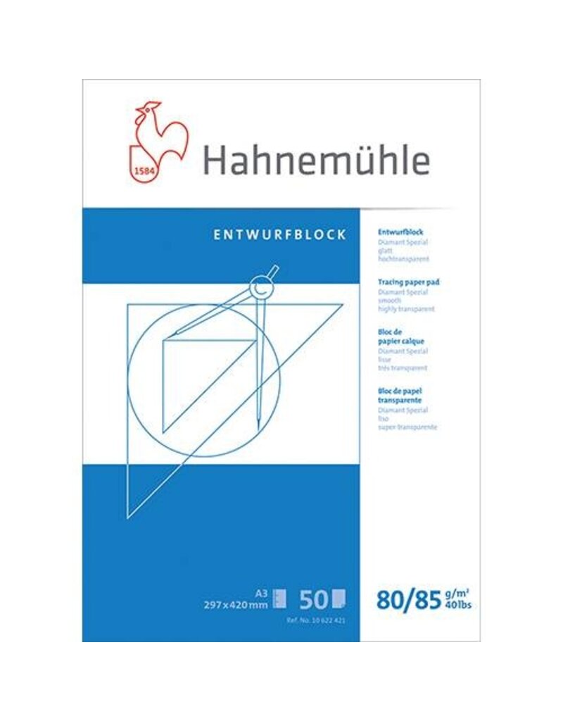 HAHNEMÜHLE Transparentpapierblock A3 80/85g transp. HAHNEMÜHLE 10 622 421 50 Blatt