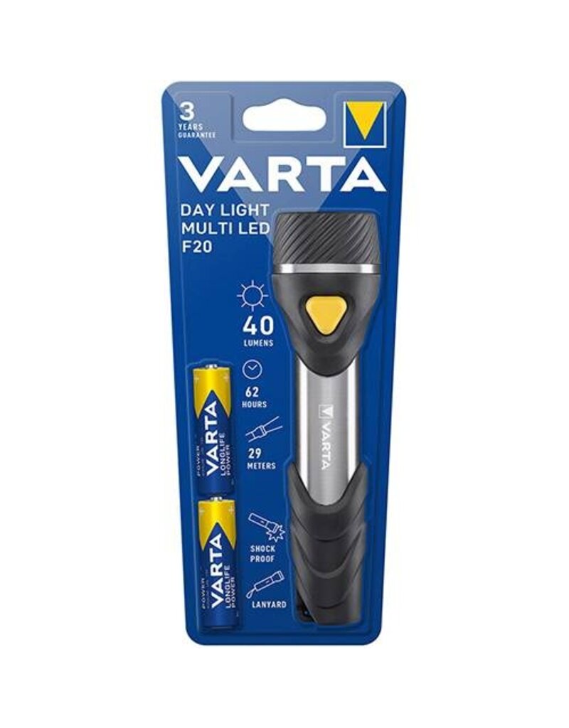 VARTA Taschenlampe F20 schwarz/silber VARTA 16632 101 421 Day Light Multi