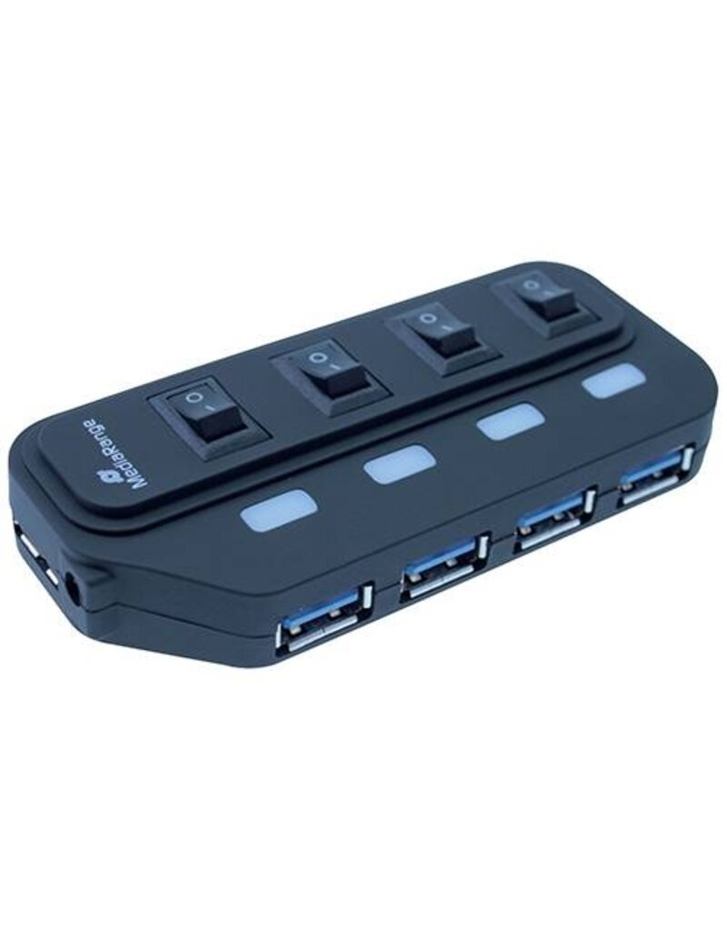 MEDIARANGE Verteiler USB 3.0 4fach schwarz MEDIARANGE MRCS505 Schalter