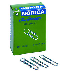 NORICA Büroklammer 32mm100ST verzinkt NORICA 2225 glatt