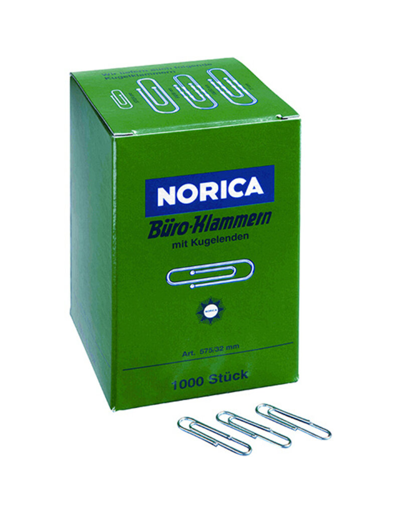 NORICA Büroklammer 32mm 1000ST verzinkt NORICA 2220 glatt