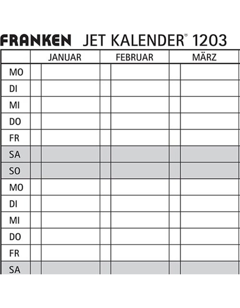 FRANKEN Datumsstreifen magnetisch 12ST FRANKEN DS1203A f.Jet 1203
