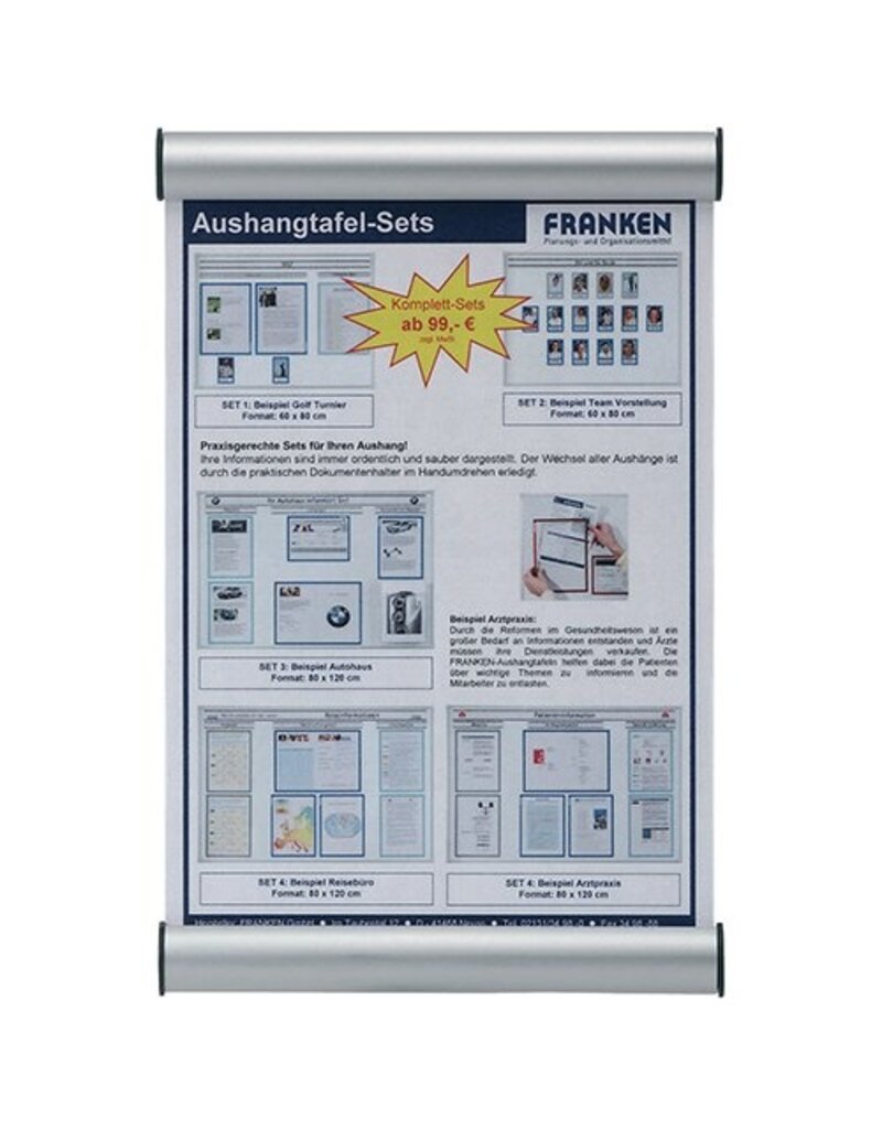 FRANKEN Türschild für A4 silber FRANKEN BS0605 33,0x21,5